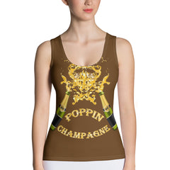 Poppin Champagne w WF Logo Tank Top Brown