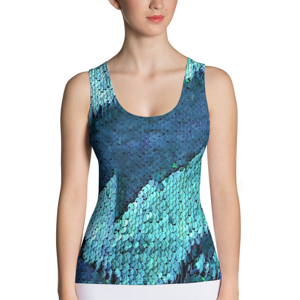 Weekend Famous Blue Green Tank Top
