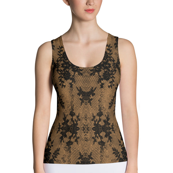 Weekend Famous Faux Lace Tank Top Bare