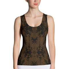Weekend Famous Faux Lace Tank Top Brown