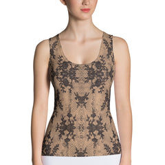 Weekend Famous Faux Lace Tank Top Romantic