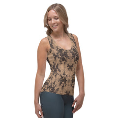 Weekend Famous Faux Lace Tank Top Romantic