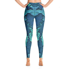 Weekend Famous Faux Sequins Yoga Leggings Blue Green