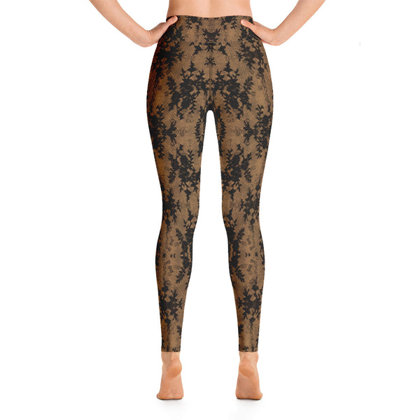 Weekend Famous Faux Lace Yoga Leggings Bare