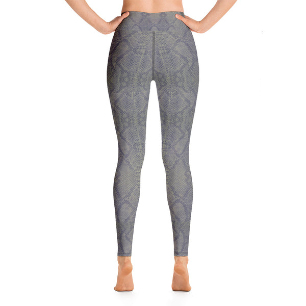Weekend Famous Grey Faux Snakeskin Yoga Leggings