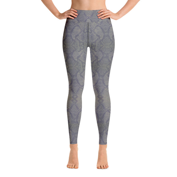 Weekend Famous Grey Faux Snakeskin Yoga Leggings