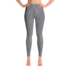 Weekend Famous Grey Faux Snakeskin Yoga Leggings