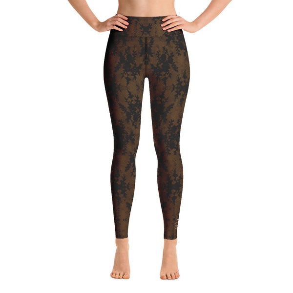 Weekend Famous Faux Lace Yoga Leggings Brown