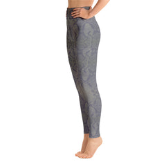 Weekend Famous Grey Faux Snakeskin Yoga Leggings