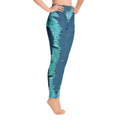 Weekend Famous Faux Sequins Yoga Leggings Blue Green
