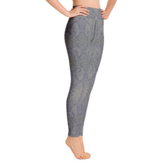 Weekend Famous Grey Faux Snakeskin Yoga Leggings