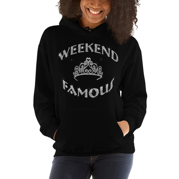 Faux Rhinestone Weekend Famous w/ Crown Unisex Hoodie