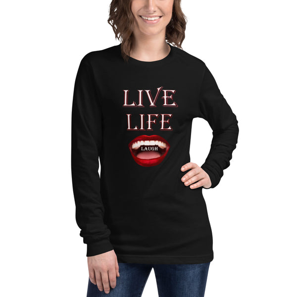 Live Life Laugh Black Unisex Long Sleeve Tee