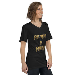 Weekend Famous Experience is Golden Unisex Short Sleeve V-Neck T-Shirt