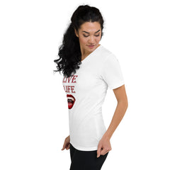 Live Life Laugh White Unisex Short Sleeve V-Neck T-Shirt