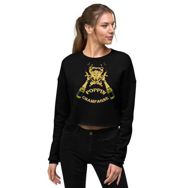 Poppin Champagne Crop Sweatshirt