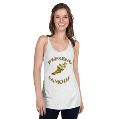 Weekend Famous Gold Track Shoe Women's Racerback Tank
