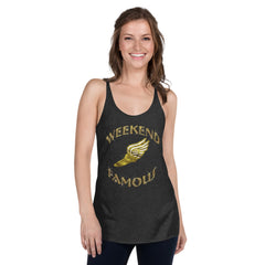 Weekend Famous Gold Track Shoe Women's Racerback Tank